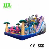 Family Fun Ocean Park Theme Inflatable Slide with Obstacles as Parent-Child Game