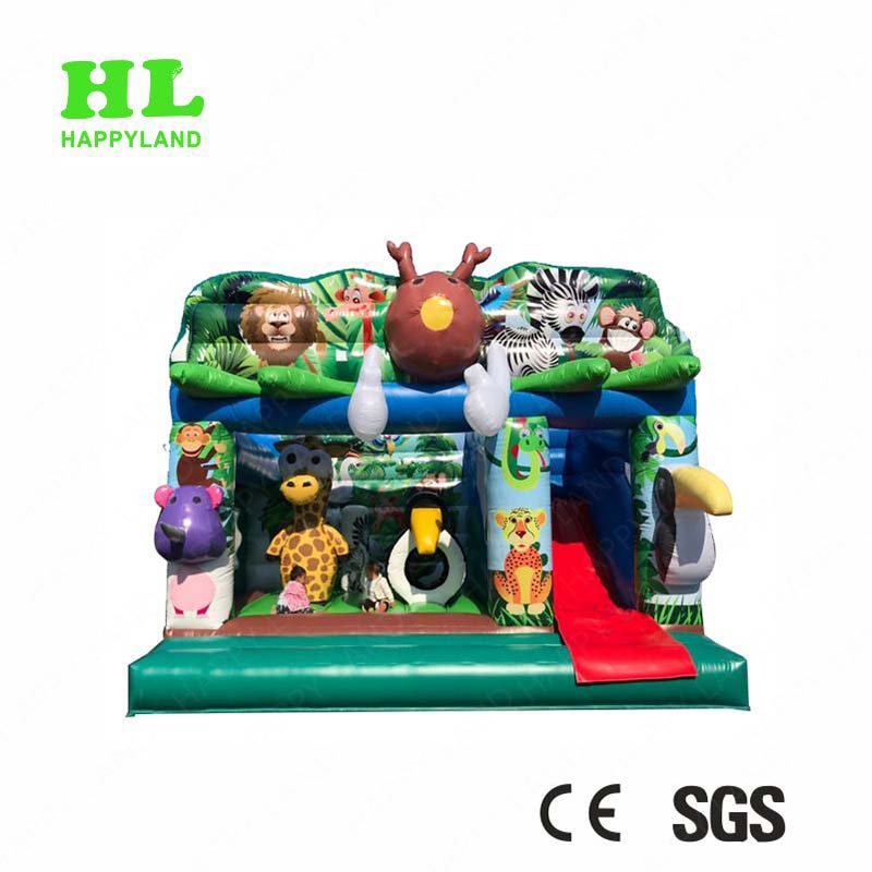 Guangzhou air model factory inflatable family trampoline jungle park slide set inflatable toys