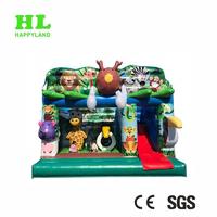 Guangzhou air model factory inflatable family trampoline jungle park slide set inflatable toys