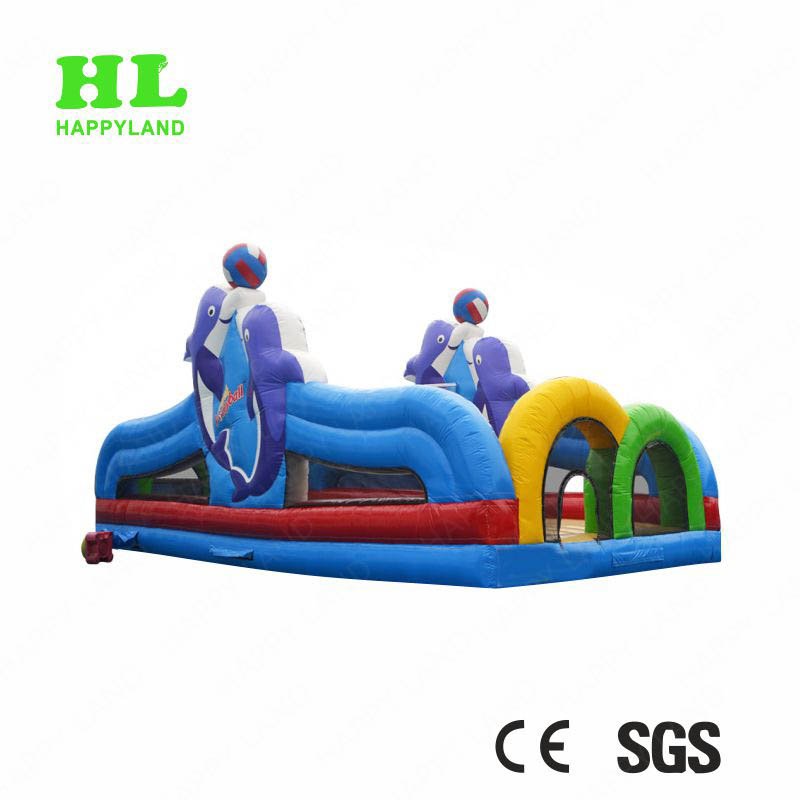 Inflatable Dolphin Theme Volleyball court Customized For Practising