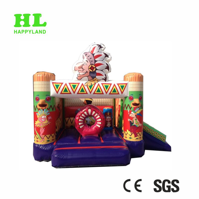 Inflatable Customized Cartoon Theme Bouncer House Combo With Slide For Children