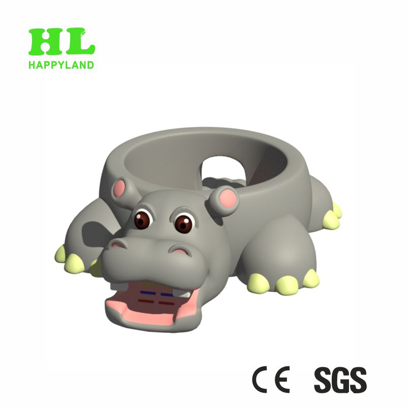 Cute Hippo Modelling Inflatable Castle Bouncer for Kids Enjoying Great Fun Outdoors