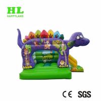 Outdoor Dinosaur Forest Theme Inflatable Bouncer Combo with small Slide for kids doing Exercises