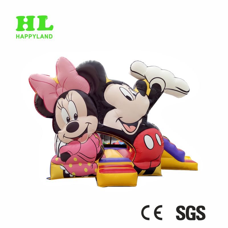 Amusement Inflatable Cartoon Jumping Combo with a Small Slide for Outdoor Activities