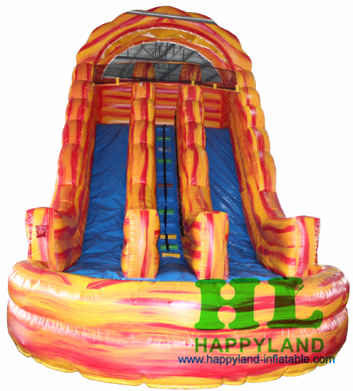 High-grade volcanic marble aerated water slide  Inflatable volcano water slide