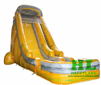 Premium yellow marbled inflatable water slide