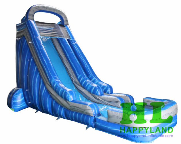 Super high marble blue themed inflatable water slide